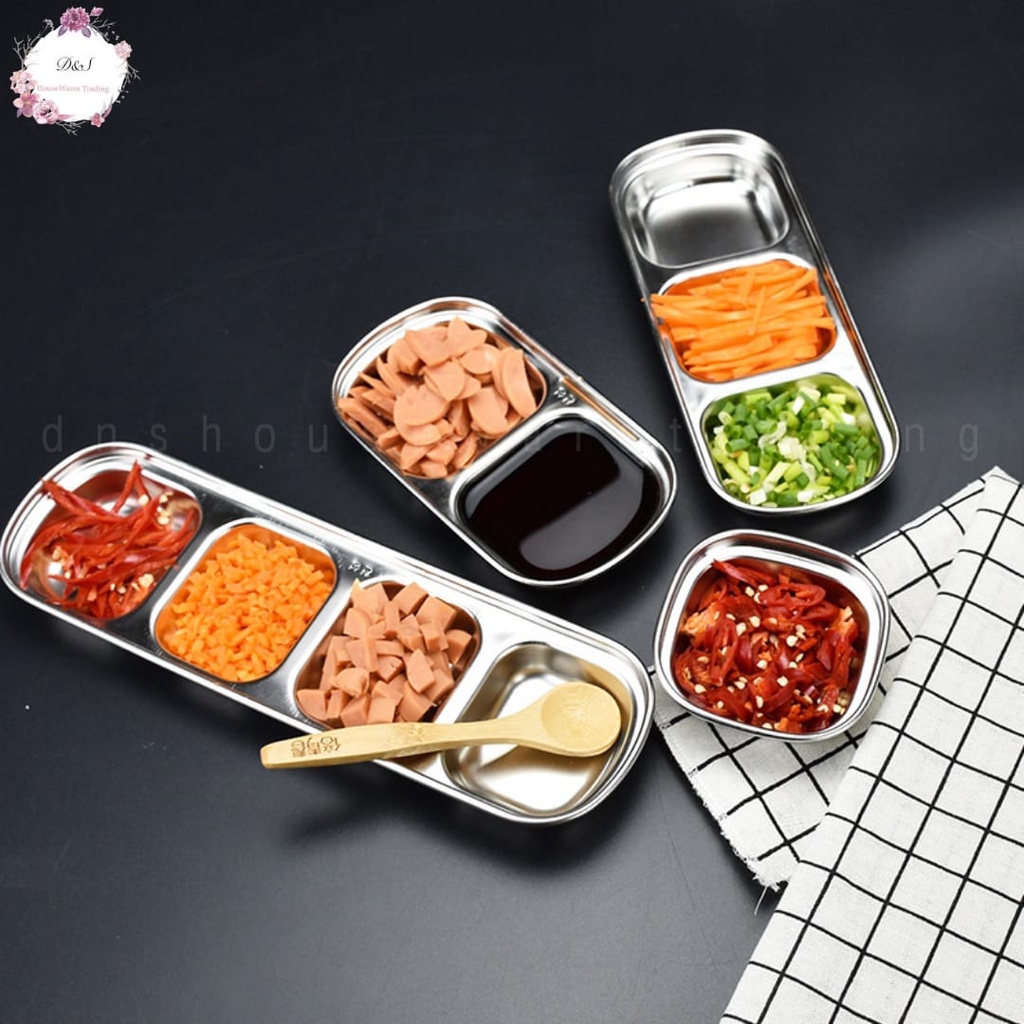 🇲🇾 Stainless Steel Thick Deepen Korean Seasoning Sauce Dish side plate