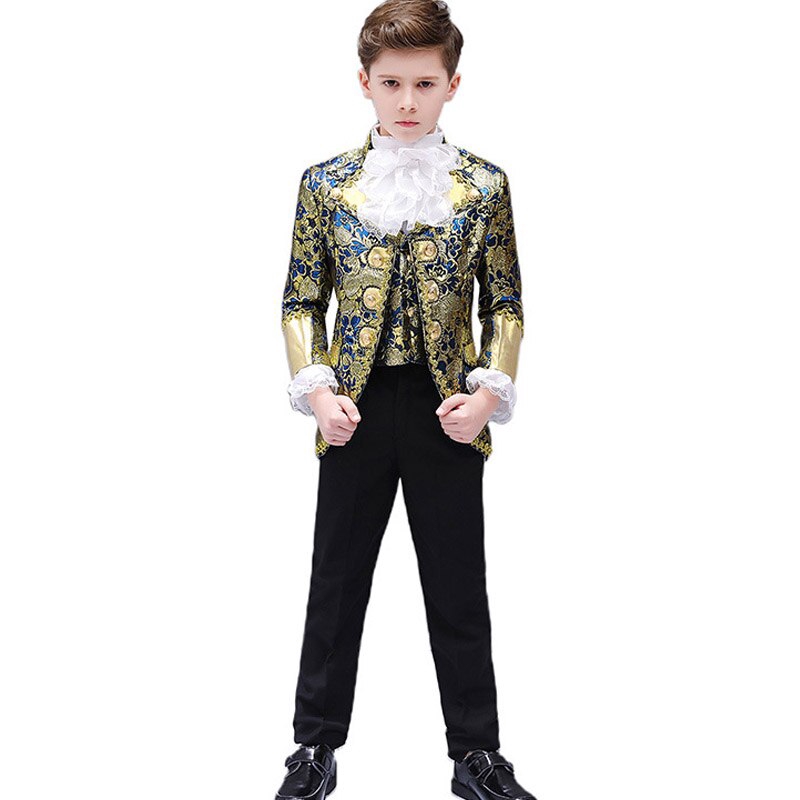 Stylish Embroidered Blazer Suit Cosplay Costume Adult Outfit Men Court Prince Uniform 