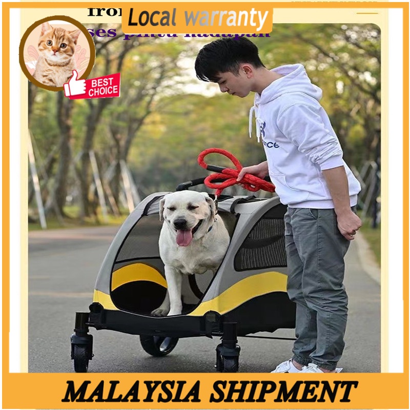 Large Pet Cart Injured Dog Stroller Foldable Pet Trolley Load Cats Dogs Travel Strollers for Disabled Cats and Dogs