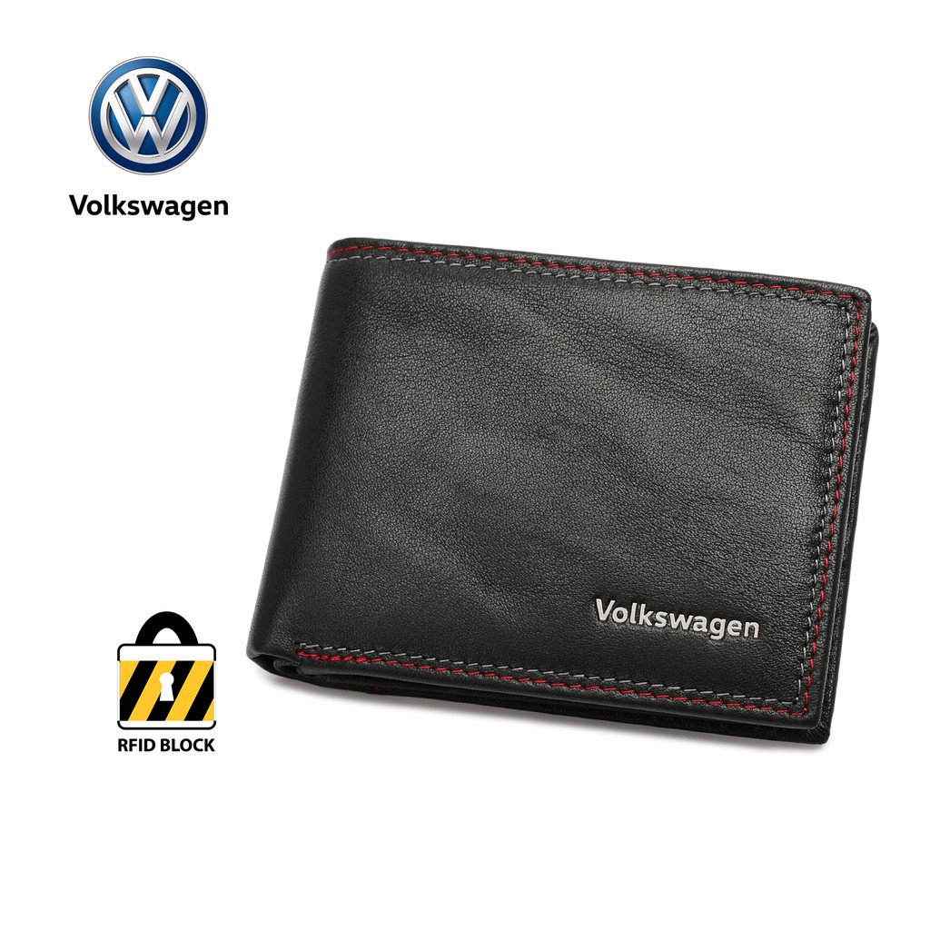 Volkswagen Genuine Leather RFID Bi-Fold Wallet VWW 128-4 Black | Shopee ...