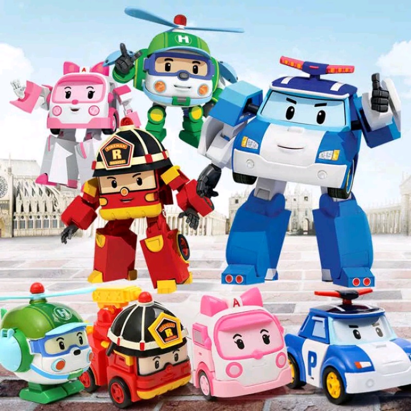 Robocar Poli Transformers Car Toy Korea police car Kereta Mainan Lori Budak  Car Pull Back Robot Car Vehicle Toys For Kids | Shopee Malaysia