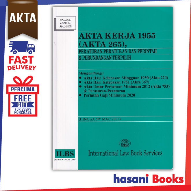 Hasani Ilbs Akta Kerja 1955 Akta 265 9789678928342 Shopee Malaysia