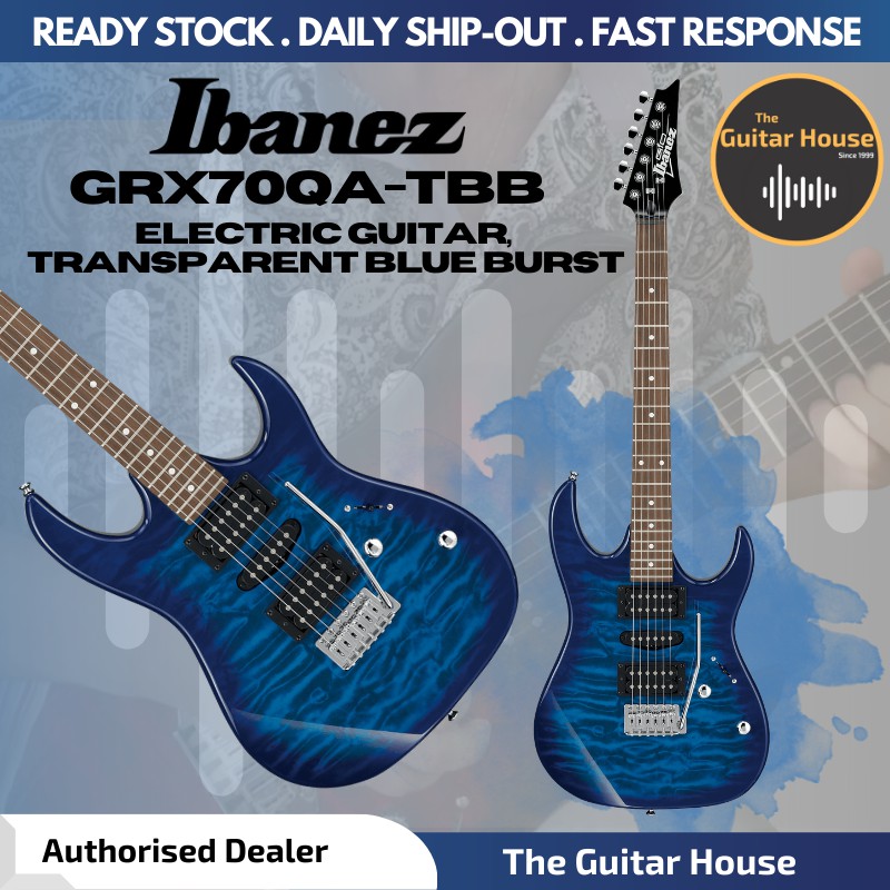 Chitarra elettrica Ibanez grx70qa-tbb Gio Full Transparent Blue Burst 