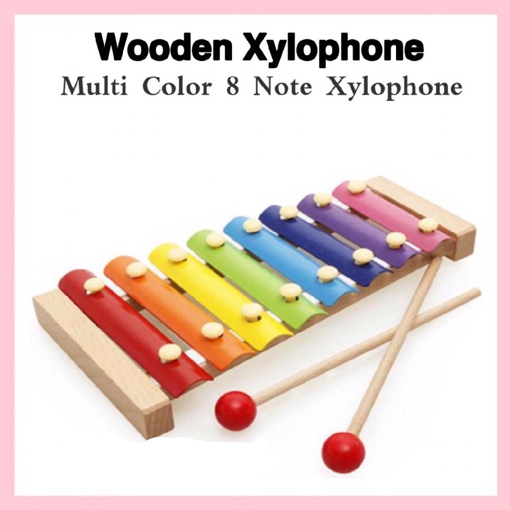Eight-tone Piano Wooden Colorful Hand Knocking Octave Xylophone Child Toy AM3 
