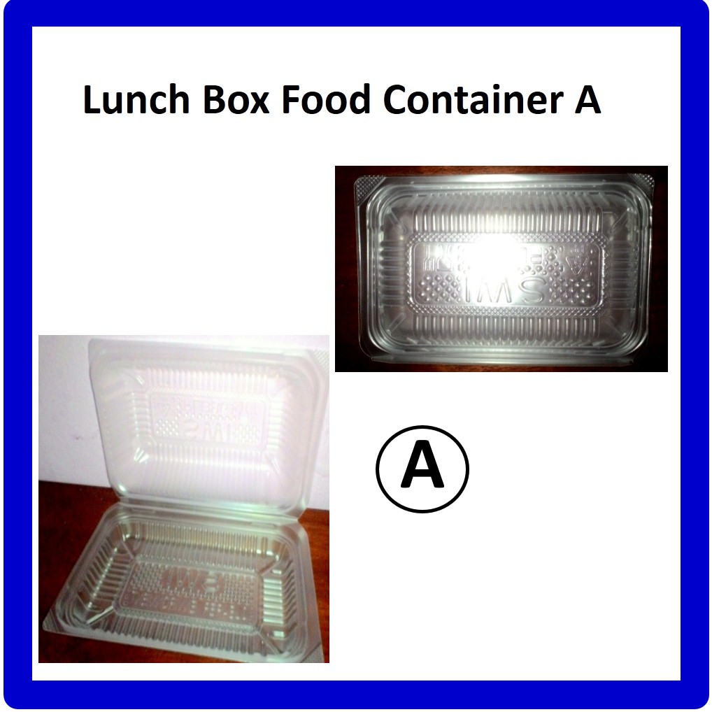 Plastic Lunch Box Disposable Food Container Tray Bekas  