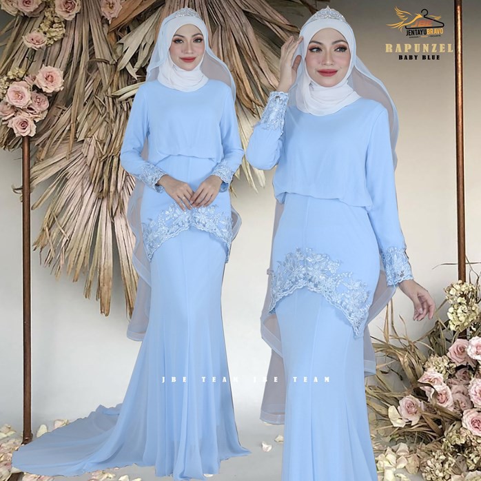  S XL Free veil Rapunzel bride series kurung  lace nikah 