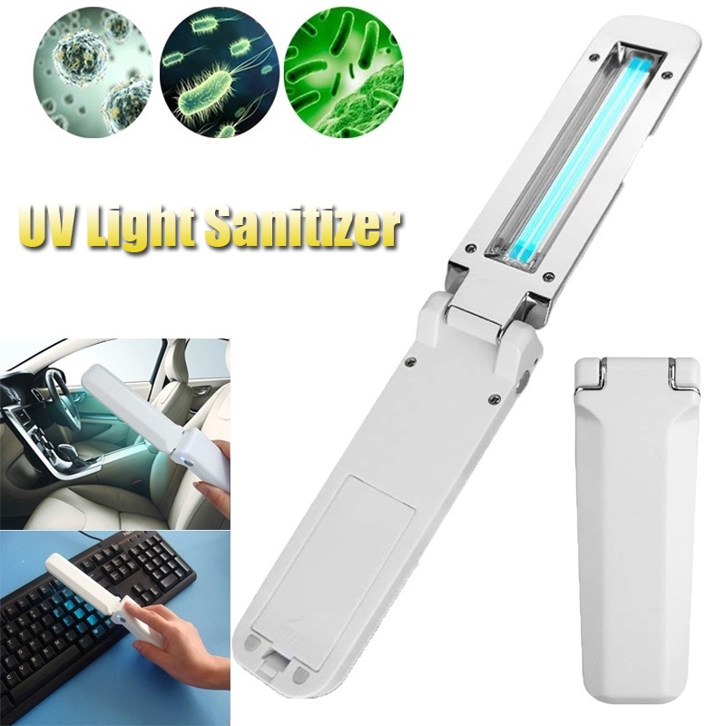 Portable UV Light Mini Sanitizer Disinfection Lamp for Hotel Household Wardrobe Toilet Phone Car Pet Area Kids Toys with USB Charge Green UV Light Sanitizer Travel Wand