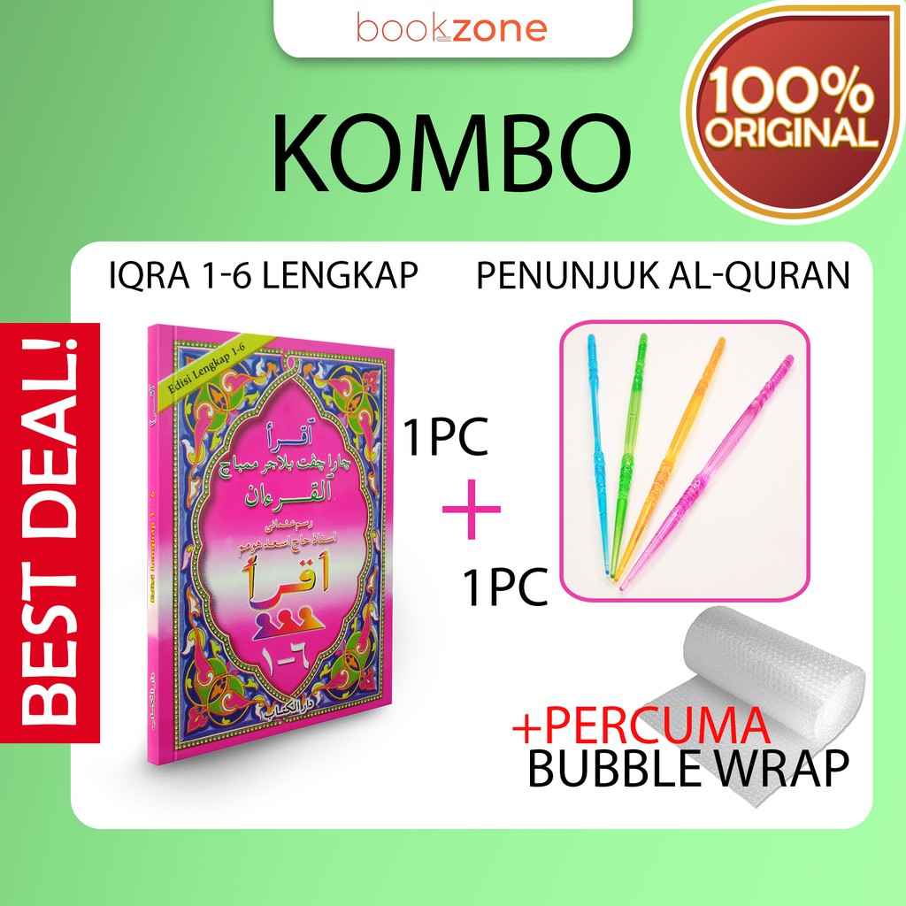 [ KOMBO ] Buku Iqra Pink Jilid 1-6 Set Edisi Lengkap Kaedah Cepat ...