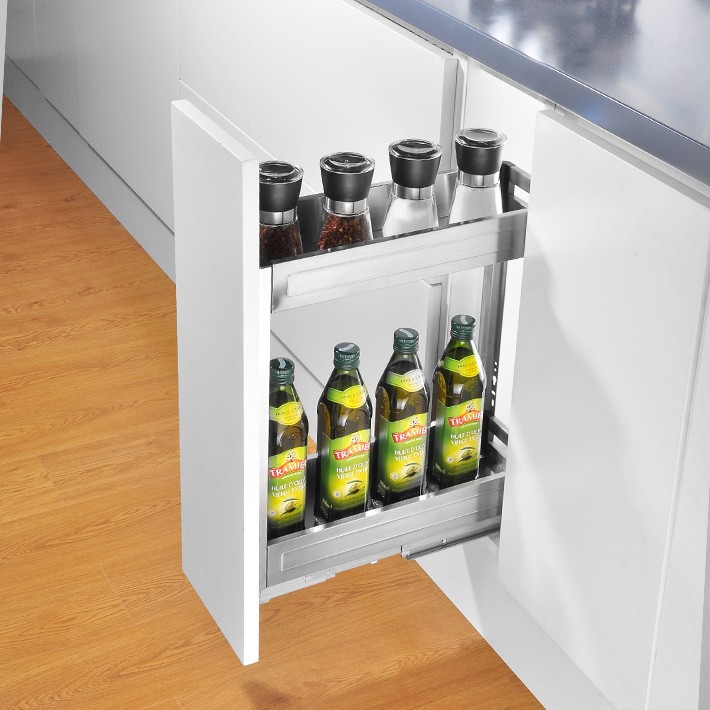 Stainless Steel Multi Purpose Bottle Pull Out Basket Kitchen Bottle