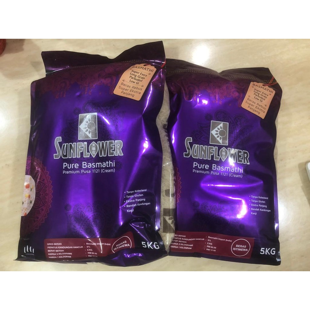 Ready Stock Sunflower Pure Basmathi 5kg