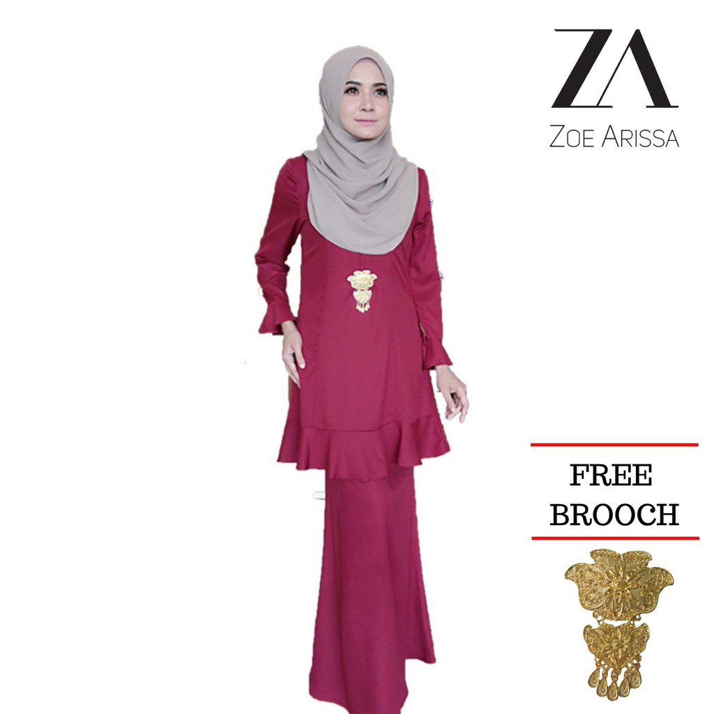 Zoe Arissa Baju  Kurung  Moden Labuh Como Crepe Nursing 