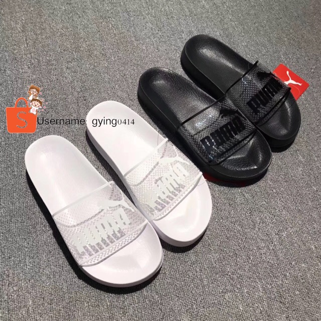 puma white leadcat jelly sandals