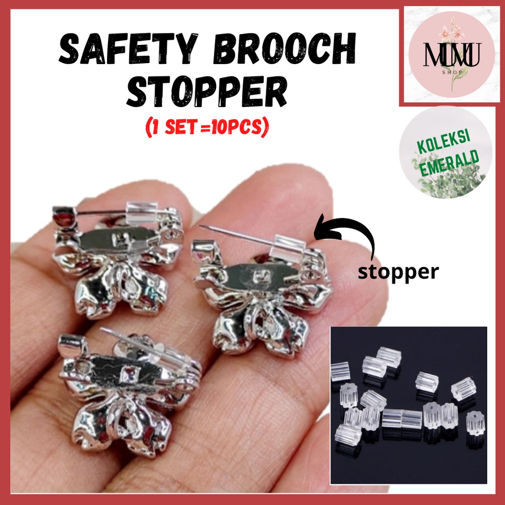 SAFETY BROOCH STOPPER (1 SET=10PCS) I GETAH BROOCH I STOPPER PIN TUDUNG