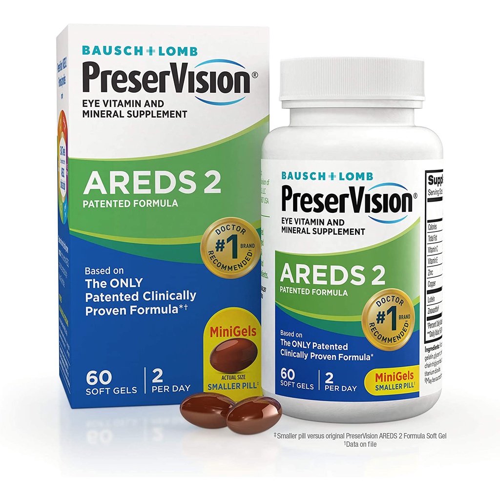 PreserVision AREDS 2 Eye Vitamin & Mineral Supplement, Contains Lutein ...