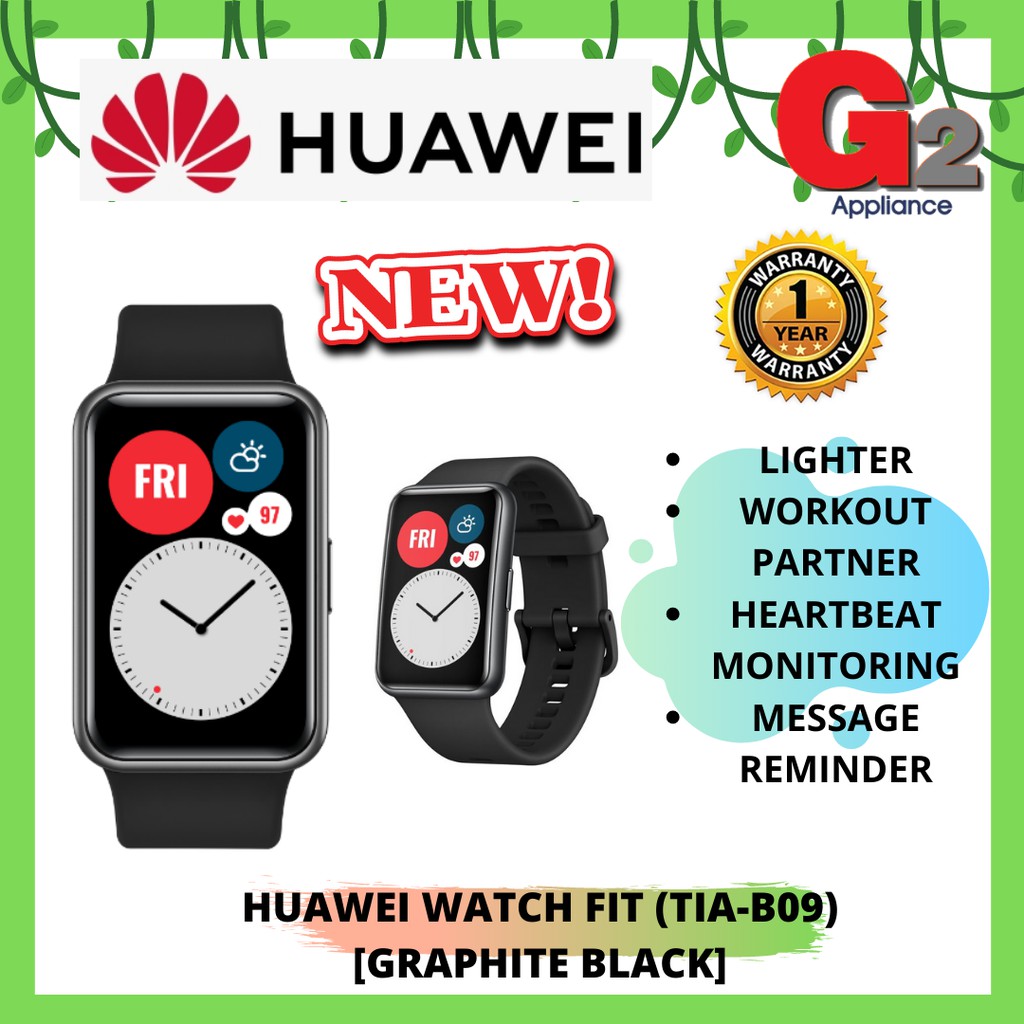 HUAWEI WATCH FIT (TIA-B09) GRAPHITE BLACK - ORIGINAL HUAWEI WARRANTY
