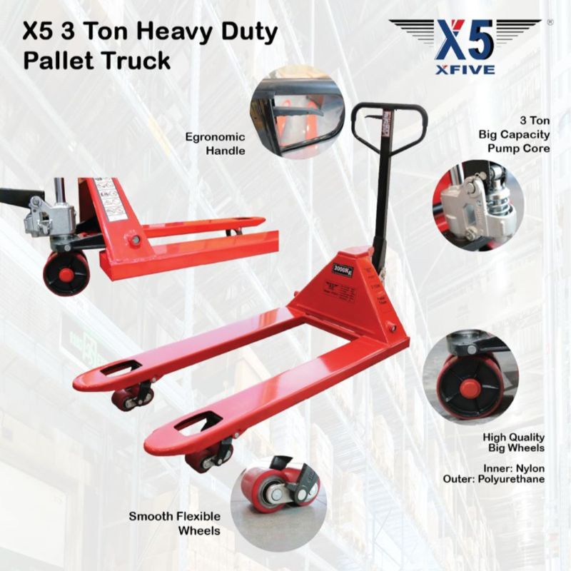 X5 3 Ton Heavy Duty Hand Pallet Truck Manual Pallet Jack Hand Trak Palet Shopee Malaysia 3915