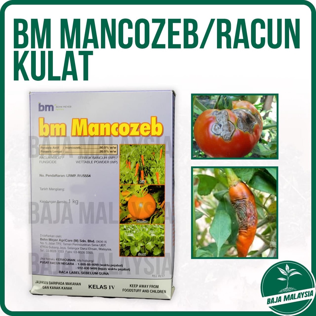 Halex Mancozeb 80wp 250g Racun Kulat Lazada