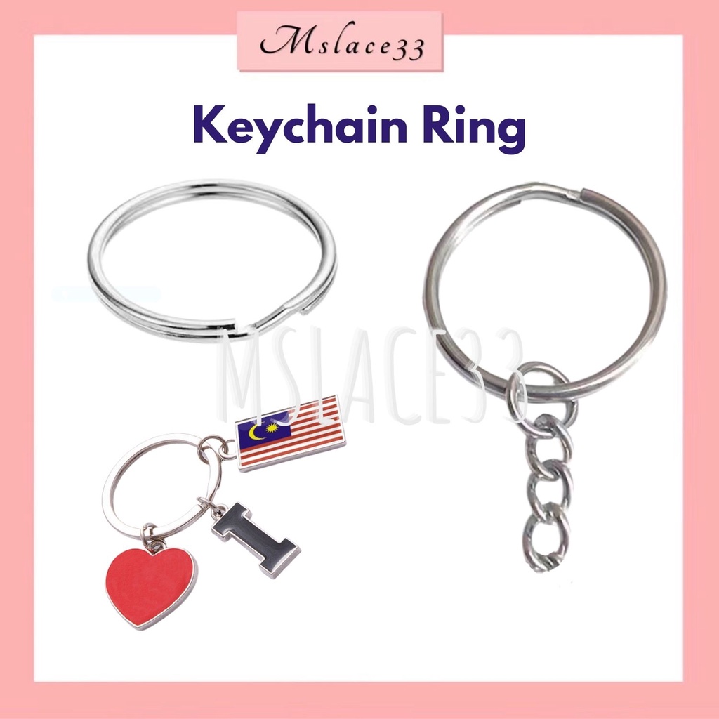 Key Chain | Ring With Short Chain/ Jumpring  Keychain Ring DIY 钥匙圈 O Ring Rantai Kunci 25mm