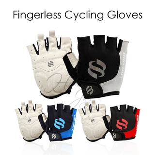Ultra Comfort Fingerless Cycling Glove with SBR Palm Pads and Quick Pull Rings Bike Bicycle Sarung Tangan Basikal