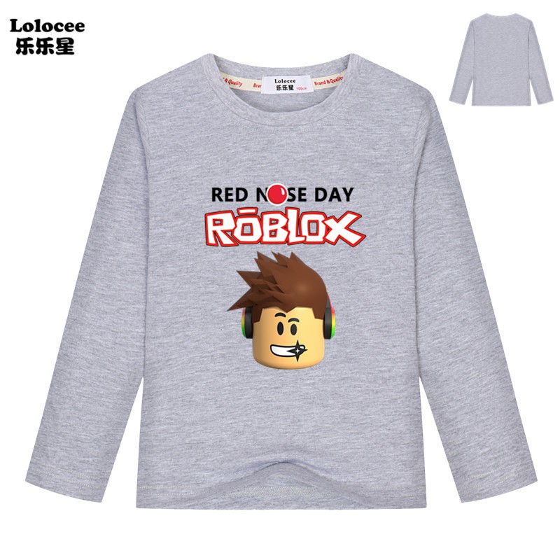 2018 new roblox red nose day boys t shirt kids spring autumn