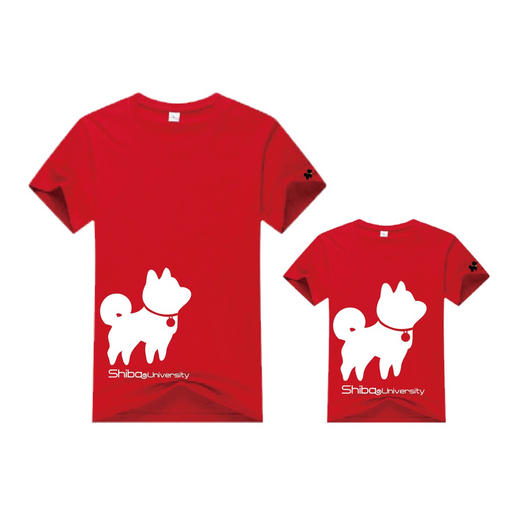 Shiba Inu University Tinkerbell School Uniform (Red) Pure Cotton T Unisex T-Shirt Children's Clothes Half-Sleeved Couple Parent-Child Cultural Creative Merchandise