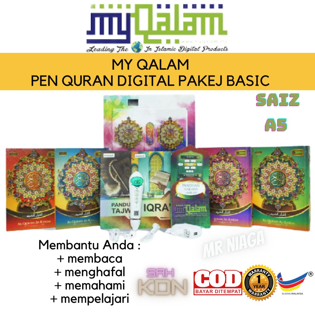 My Qalam Pen Quran Digital Beserta Tajwid Saiz A5 Sah KDN Buatan