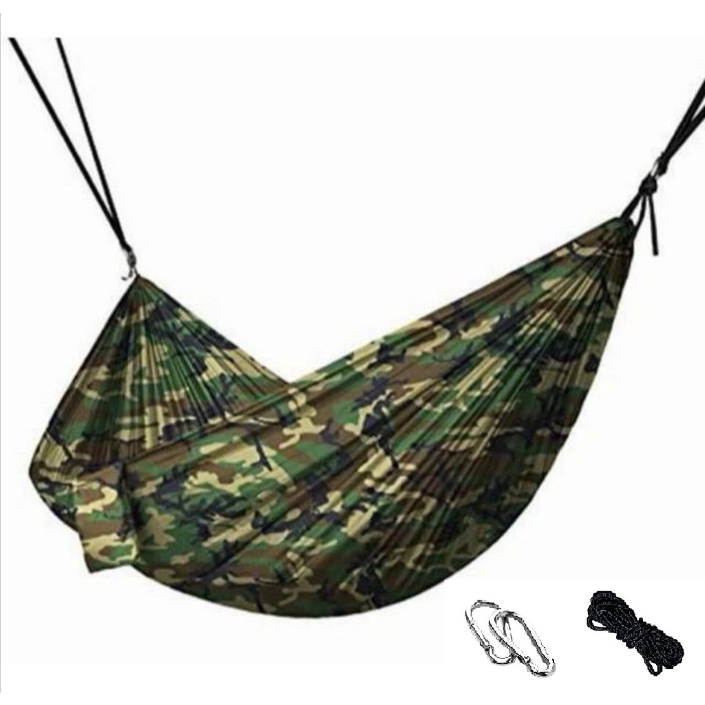 Parachute cloth Hammock Buian Outdoor Large Wide Dual Tone Camping Garden Leisure Portable Travel Hammock