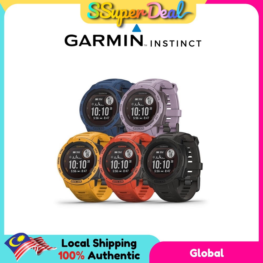 Garmin Instinct Rugged GPS Watch (Recharge the Battery via Solar Energy