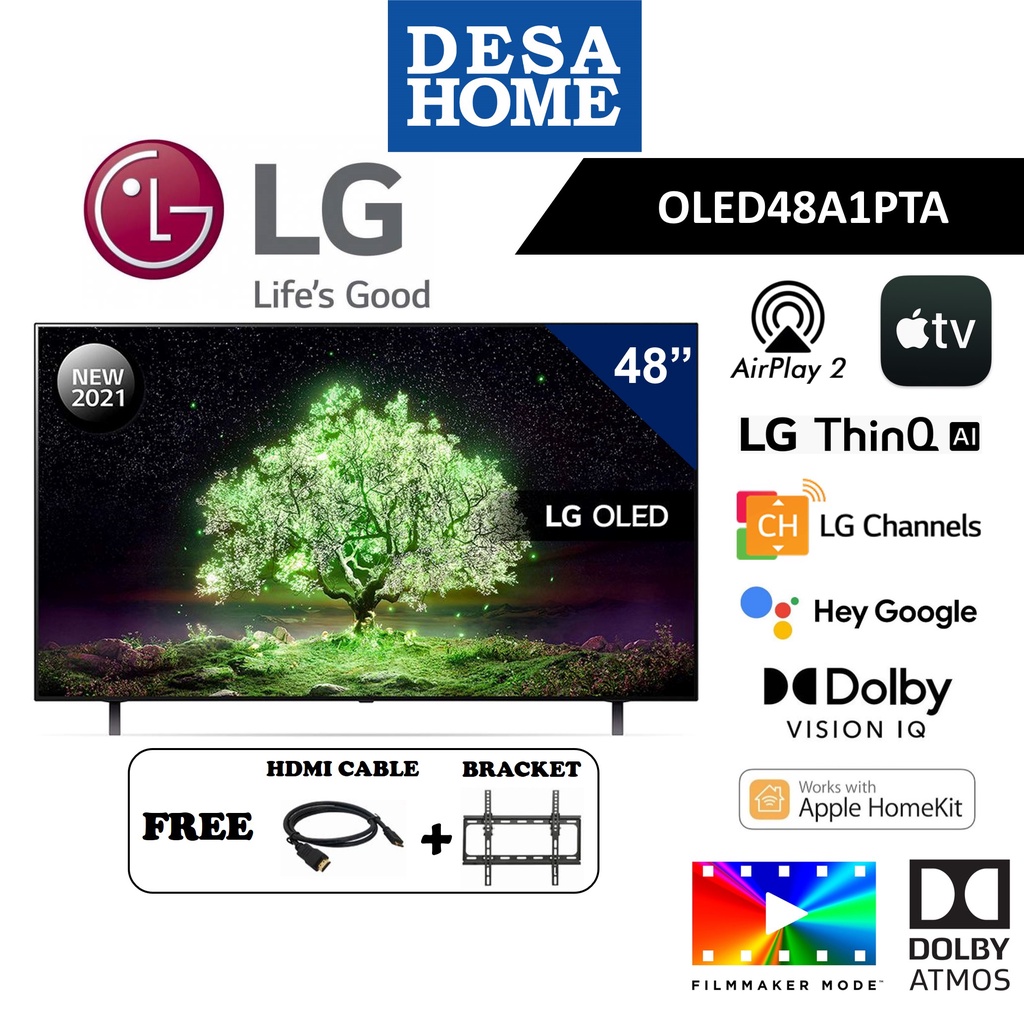 LG OLED48A1PTA  48" A1 4K SMART SELF-FIT OLED TV WITH AI THINQ (FREE HDMI CABLE & BRACKET)