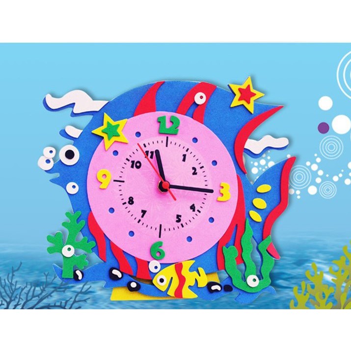 DIY Clock Kit Creative Cartoon Animal Wall Clock Handmade Craft for Kids |  Shopee Malaysia