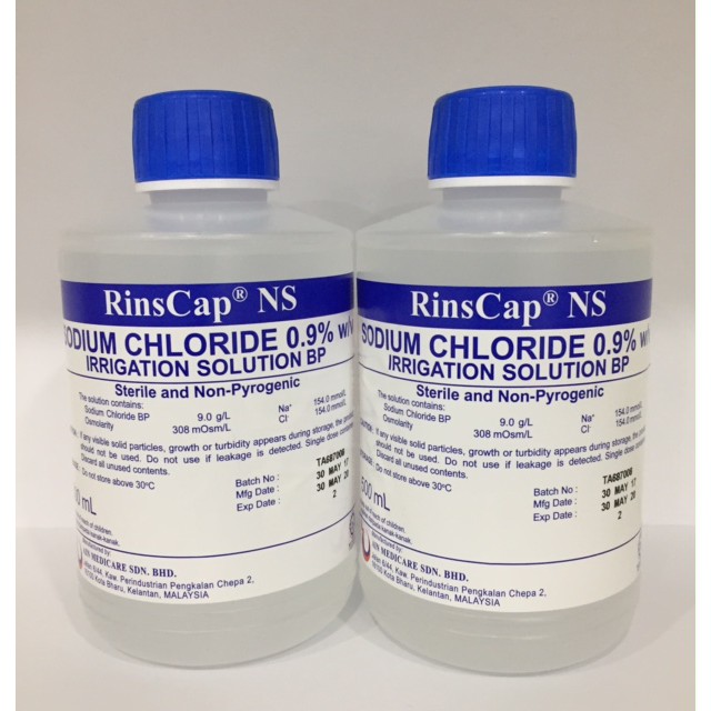 RinsCap Normal Saline (Sodium Chloride 0.9 ) 500ml x 2 bottles