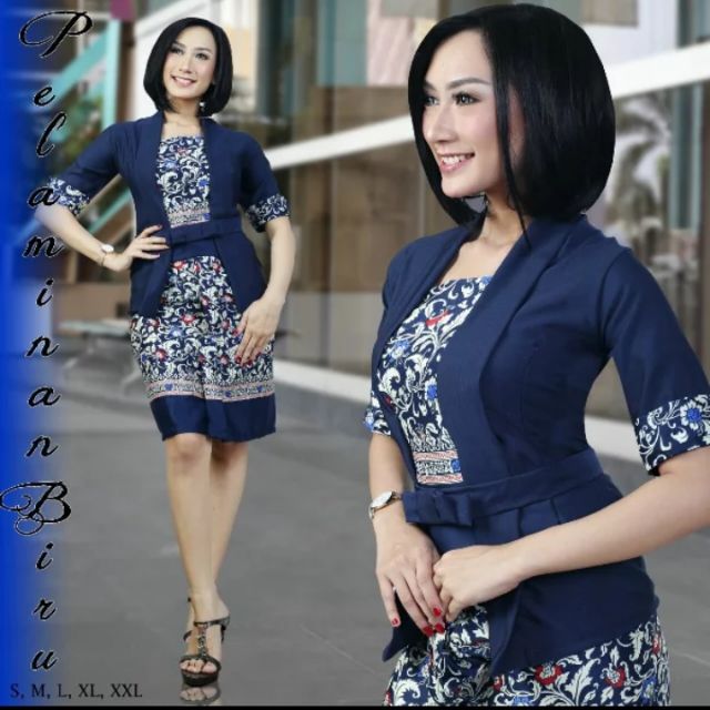 SET KEBAYA  BATIK  PENDEK ELNIRA Shopee  Malaysia