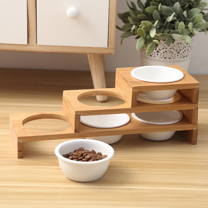 3 bowl dog stand