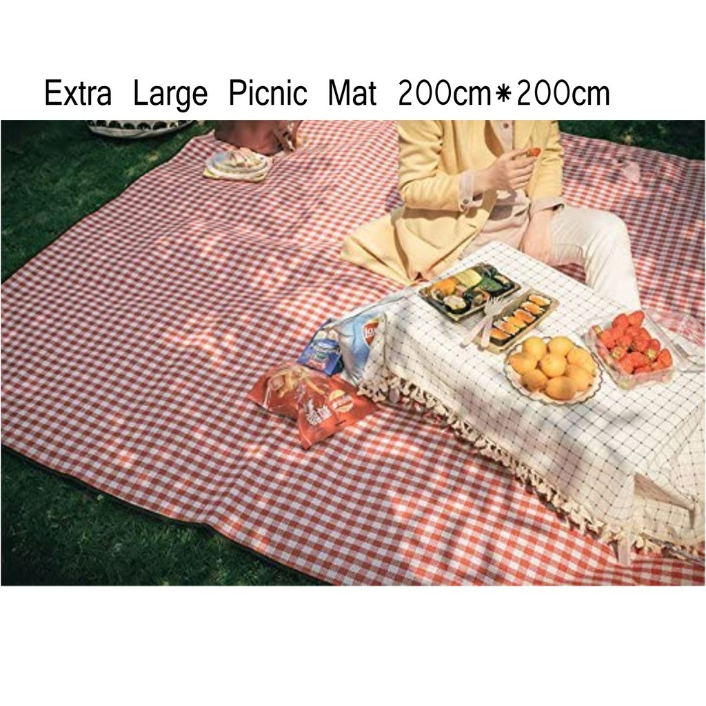 picnic blanket red white checkered