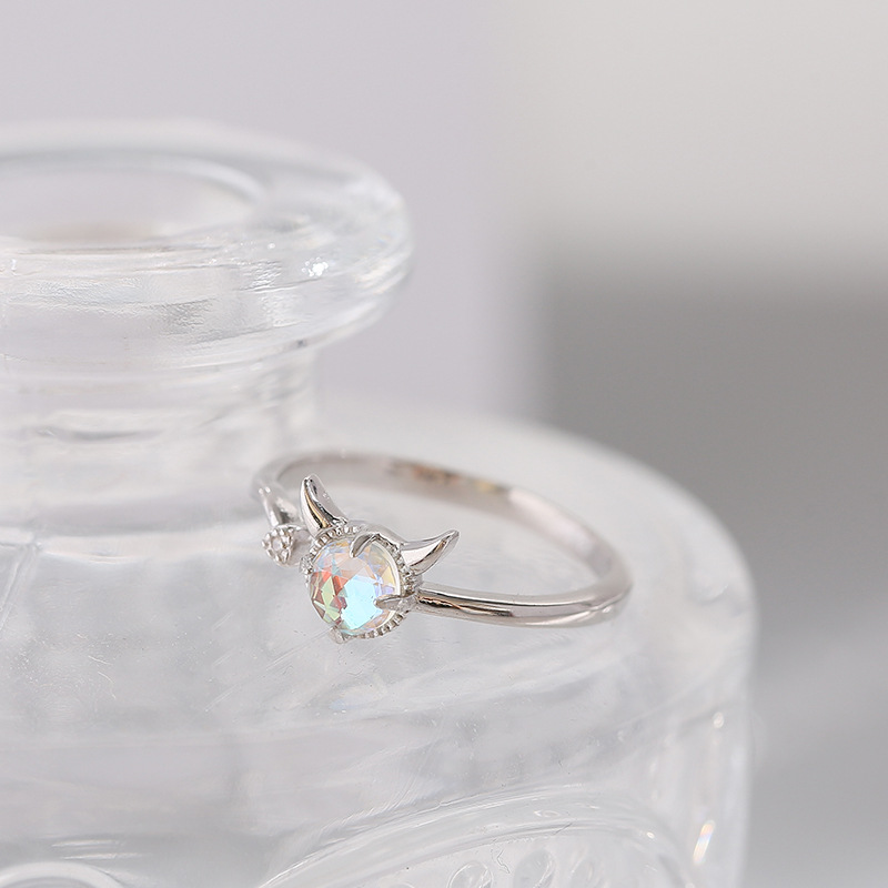 Moonstone Demon Ring For Girls Elegant Fashion Jewelry Gift_voghion.com