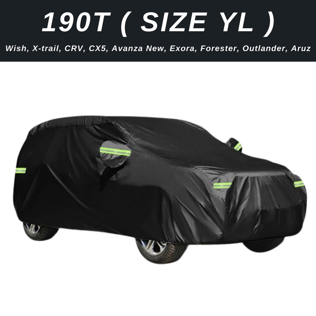 190T Waterproof Polyester Fabric Full Car Cover High Quality Midnight Black Single Layer Water Sun Rain UV Protection