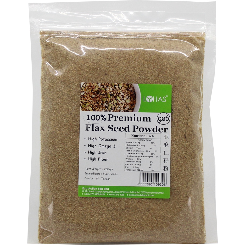 Lohas 100% Premium Flax Seed Powder 250gm ; Serbuk Biji Rami 250gm ...