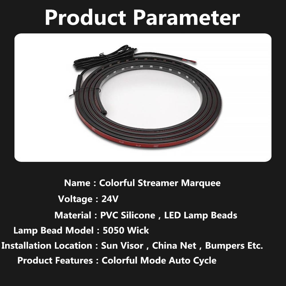 Purpose Versatile LEADTOPS 1pcs 24V Truck Marquee Net Lamp Streamer Ranger Sun Visor LED Strobe Color Lig Reliable - Image 2