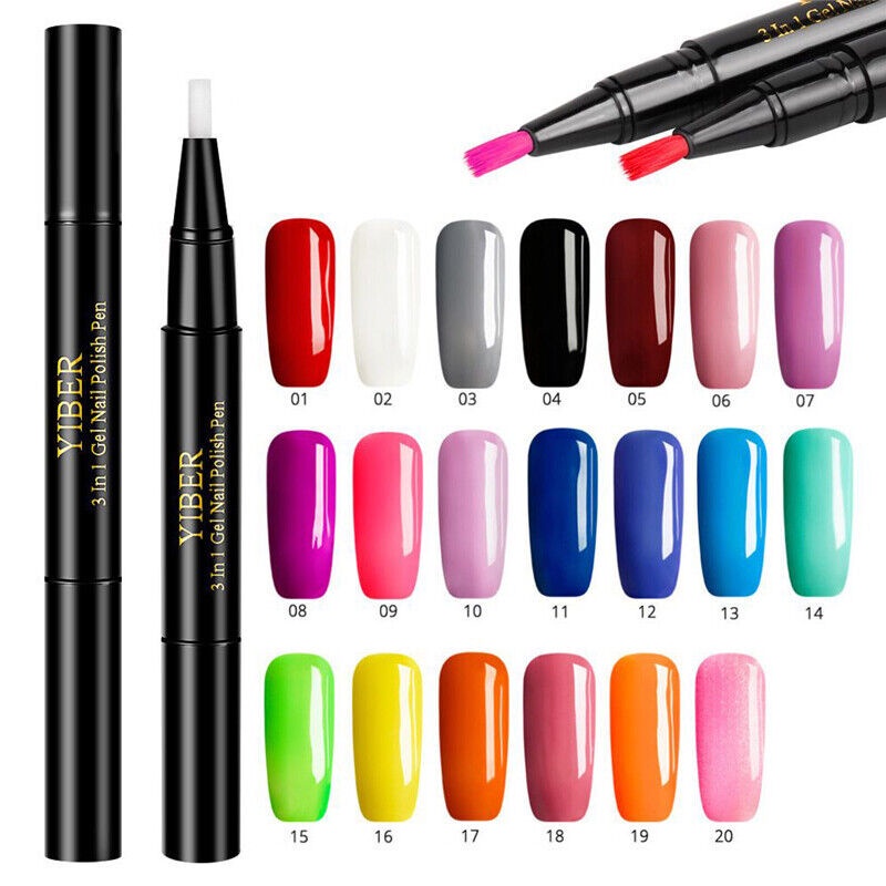 3 In 1 Gel Polish Nail Pen One Step Varnish Hybrid Base Coat Special Pencil 新色