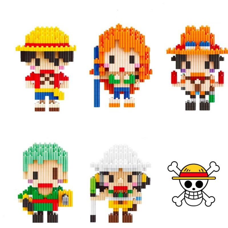 one piece series cartoons Lego 3d figure luffy nami ace zoro usopp