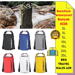 HyperGear 2L 3L 5L 10L 15L 20L 25L Dry Bag Waterproof Diving Bag Travel Waterproof Camping Hiking Bag Rider Beg sekolah