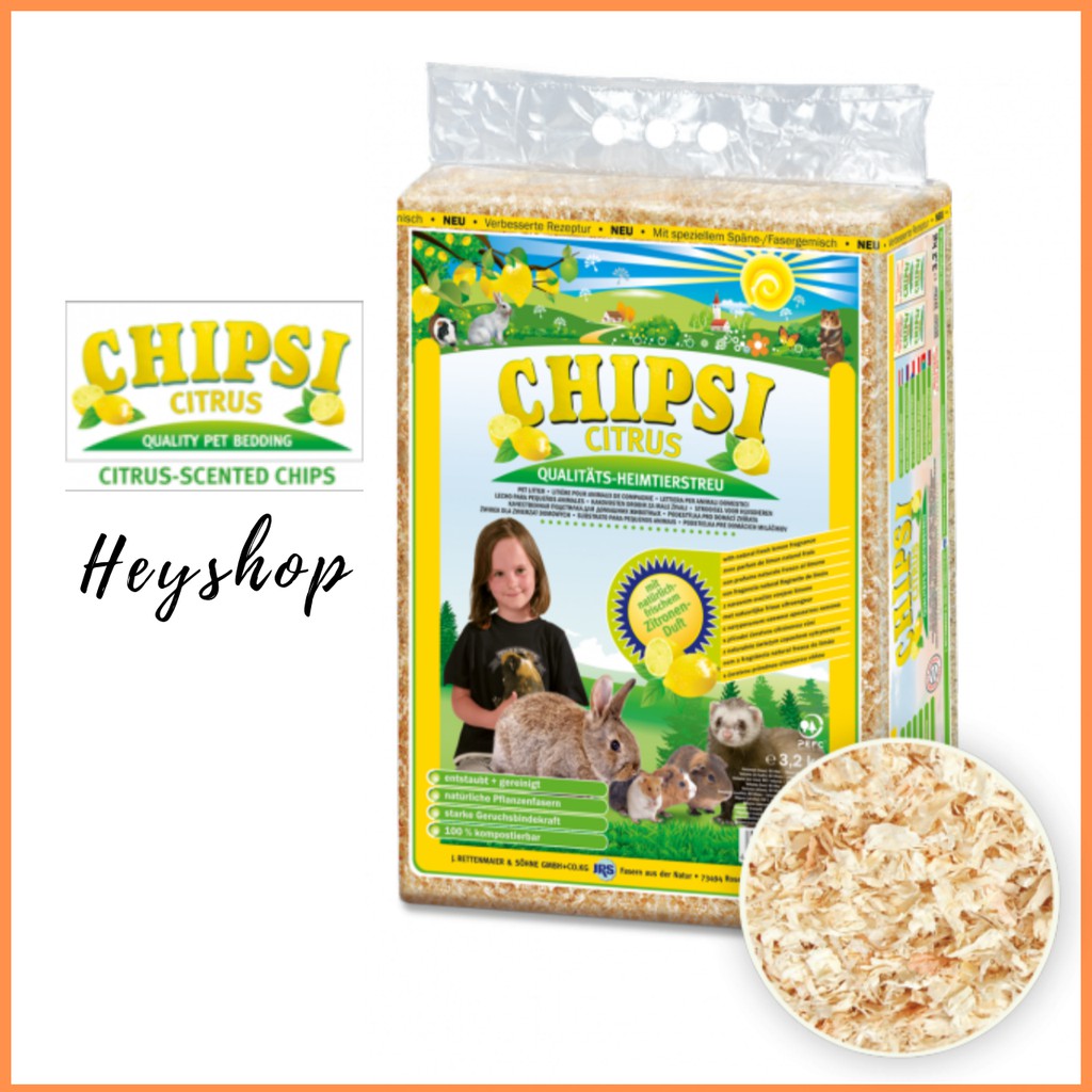 Chipsi Hamster Bedding Lemon 3.2kg (60L) Citrus Wood Shaving / Chips