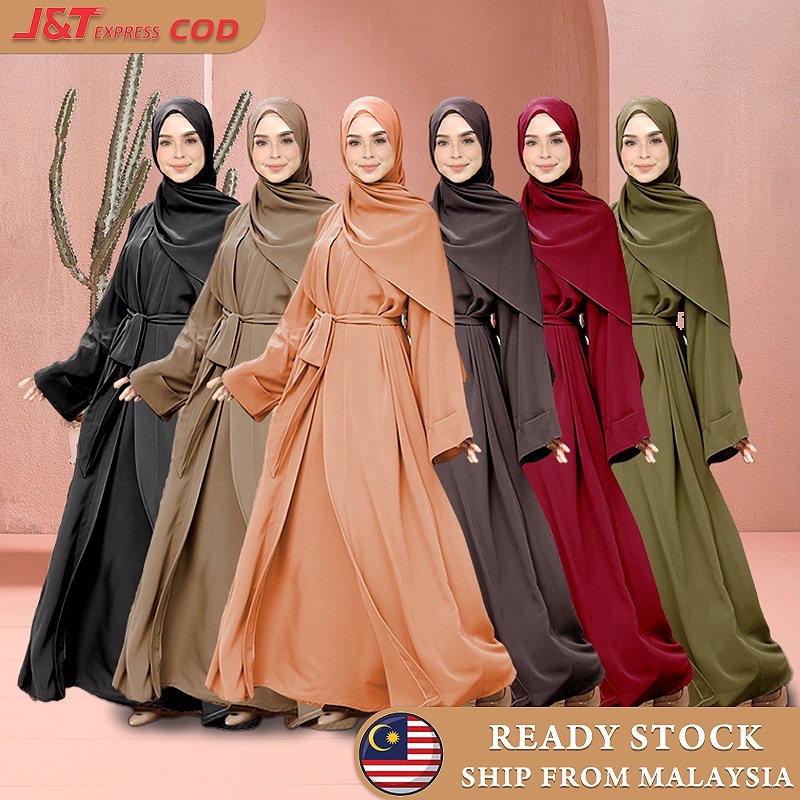 Abaya Jubah Muslimah Dress Lace Plain Premium Abaya Dubai Baju Raya