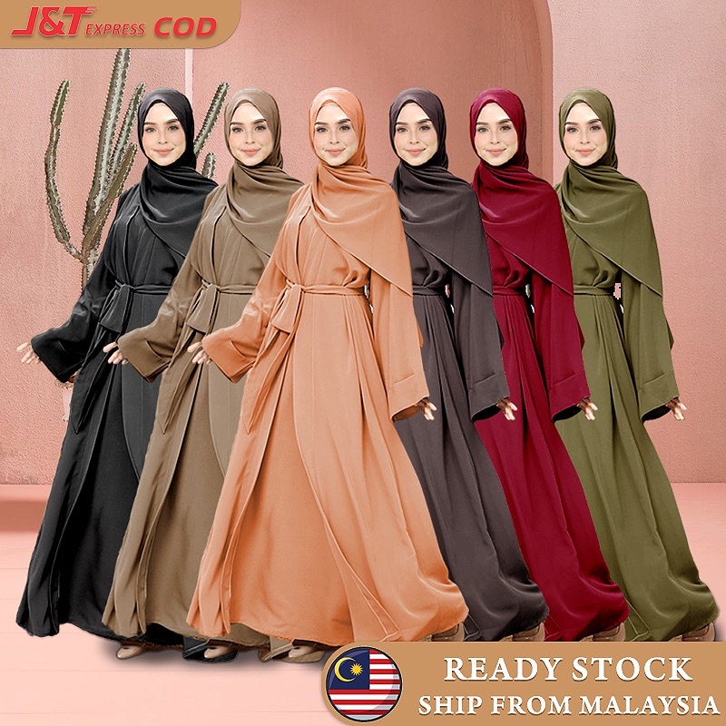 Abaya jubah muslimah dress Lace Plain Premium Abaya Dubai Baju raya