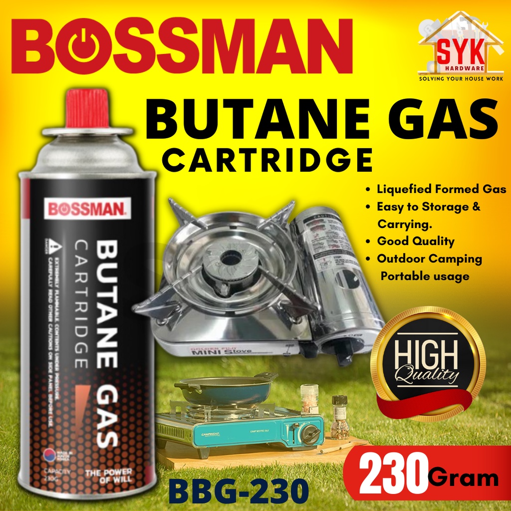 Bossman BBG230 Liquefied Butane Gas Cartridge for Portable Mini