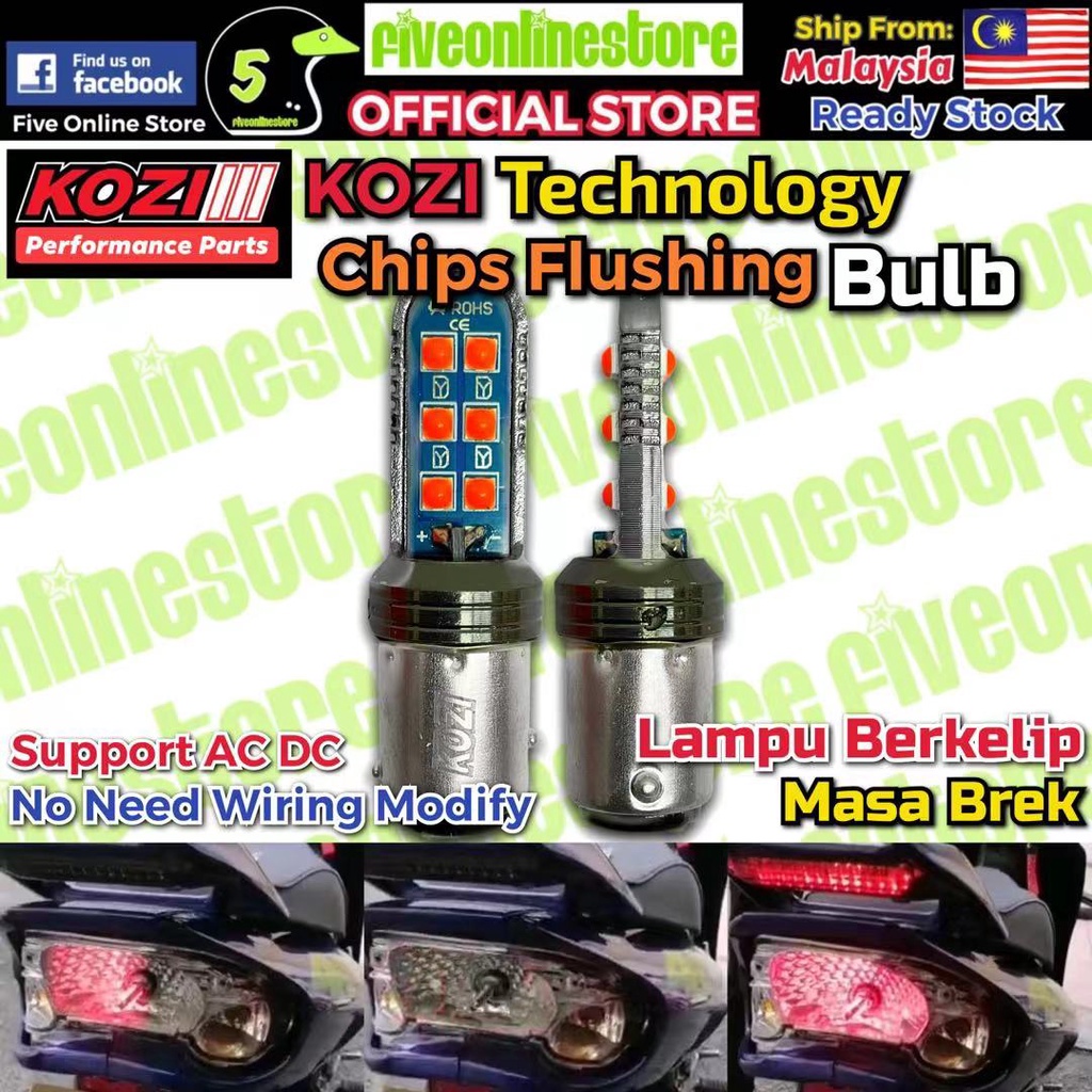 KOZI Rear Bulb LED Technology Chipset Flushing Blink Tail Lamp Lampu