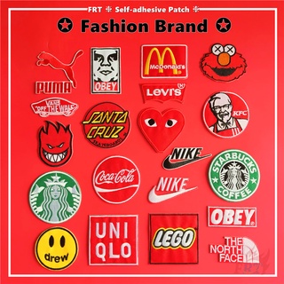 ☸ Fashion Brand Self-adhesive Sticker Patch ☸ 1Pc Iron on Sew on Clothes Bag Accessories Decor Badges Patches