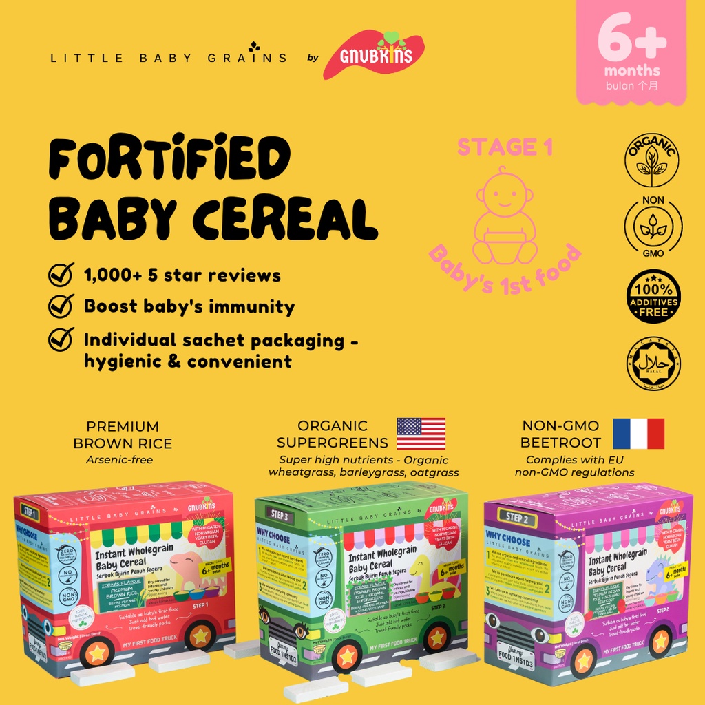 [INDIVIDUAL SACHET] 3 Flavours Instant Cereal for Babies from 6 Months (Baby Cereal) Shopee
