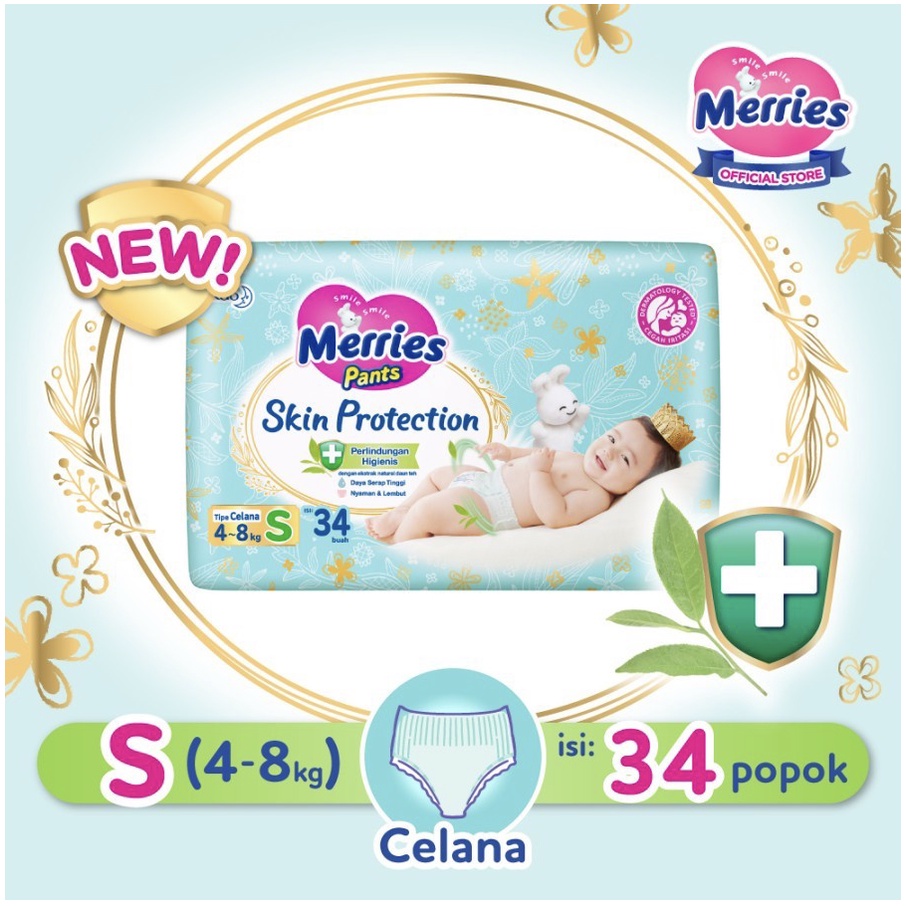 Merries Skin Protection Baby Diapers Pants S34 - Baby Equipment / Diapers Pants