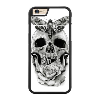 Skull Rose Tattoo Sketch Art Fitted Iphone Case